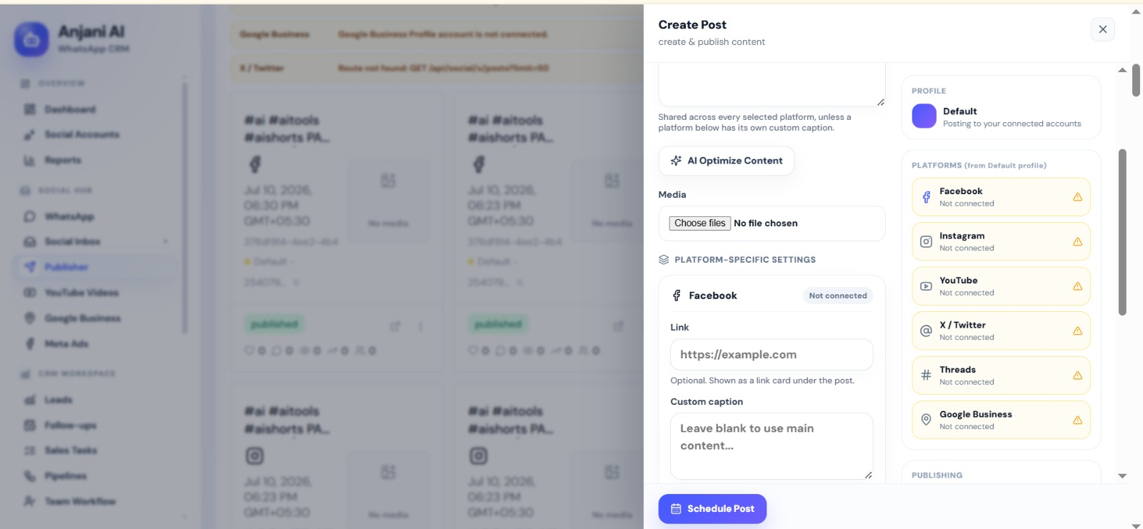 Create Post Drawer