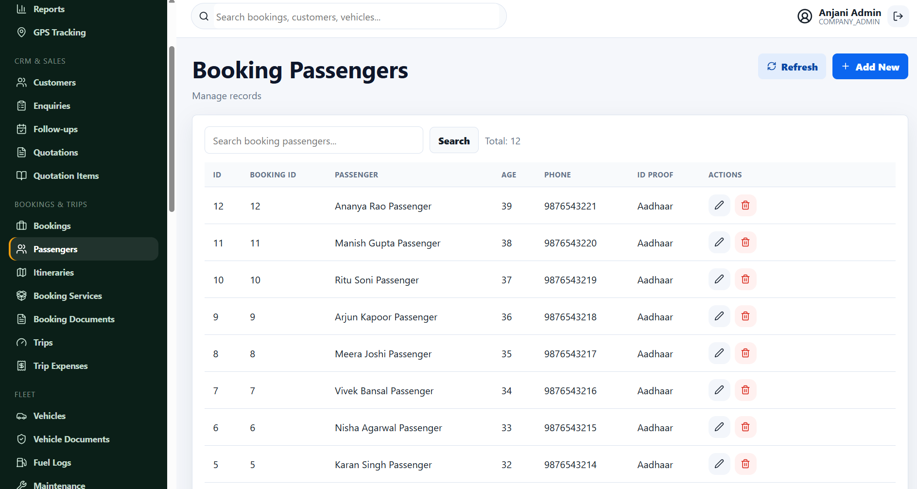 Booking Passengers
