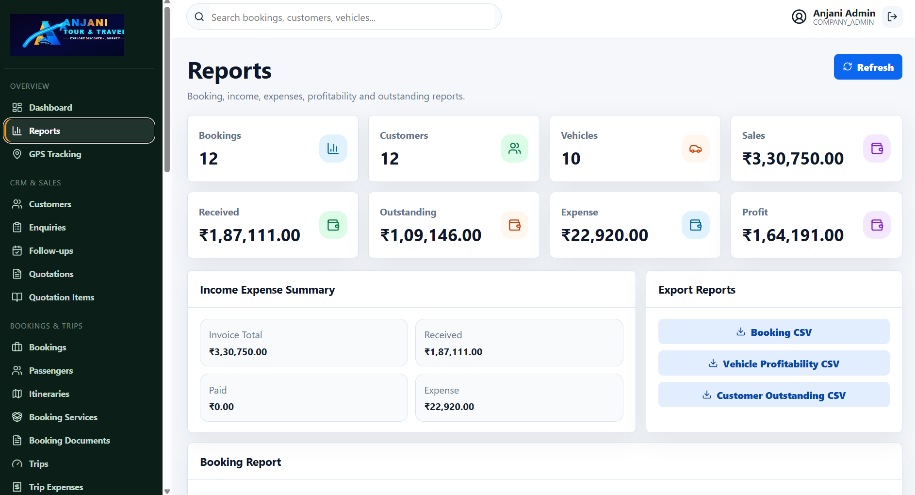 Reports Section
