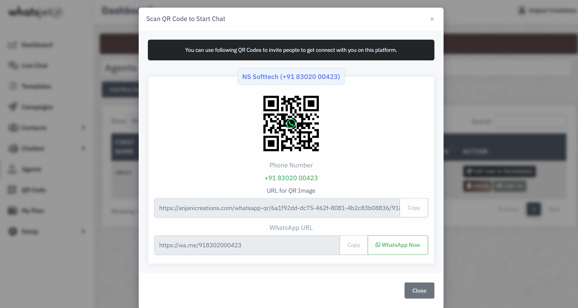 QR Code Modal