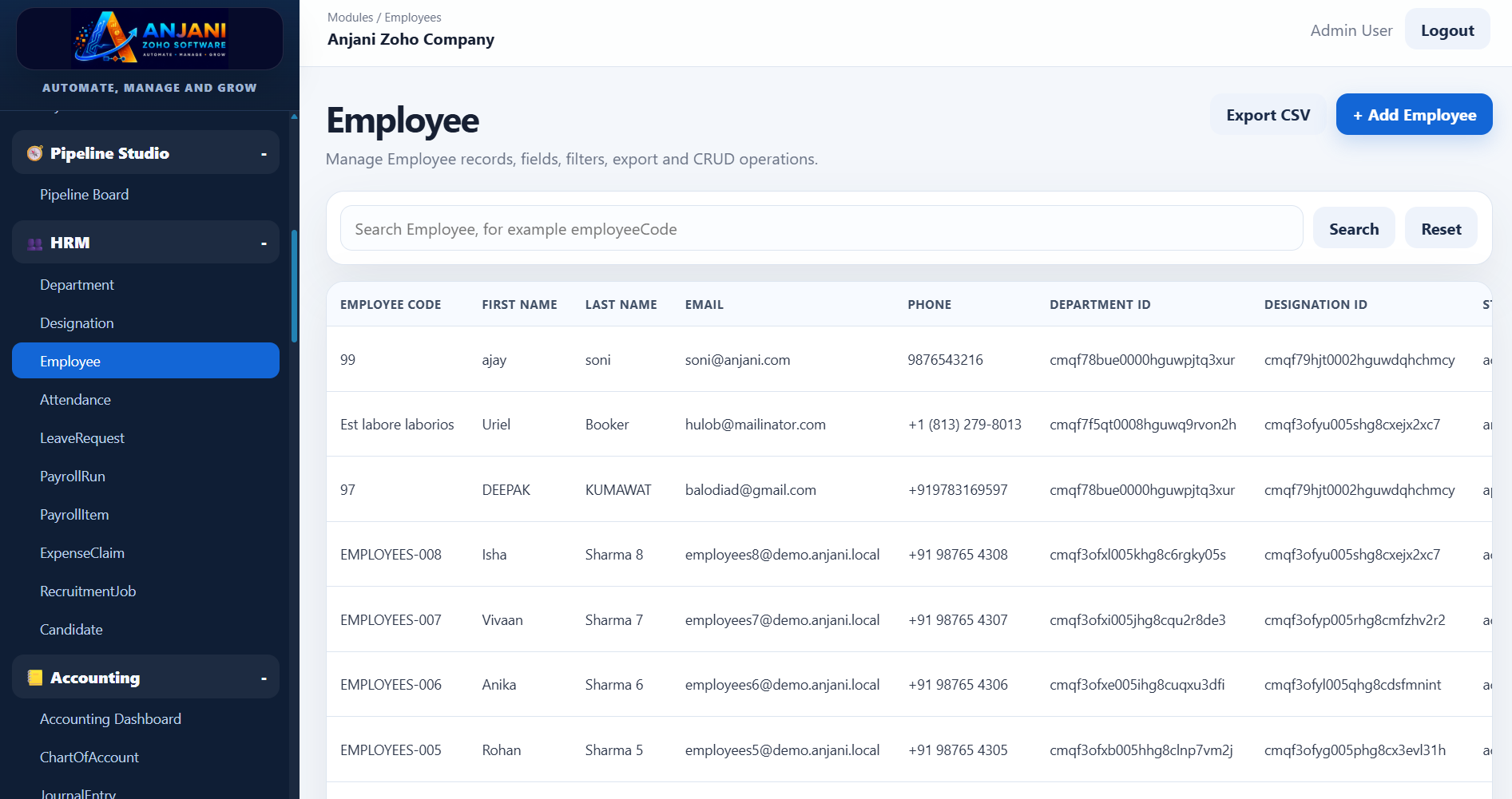 Employee Module